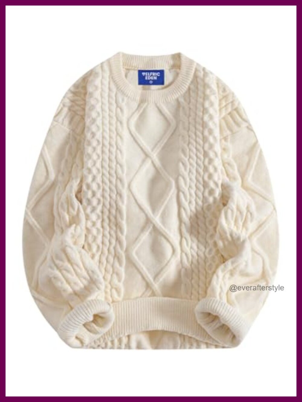Oversized Knit Pullover Sweater for Women Crewneck Long Sleeve Casual Winter Top